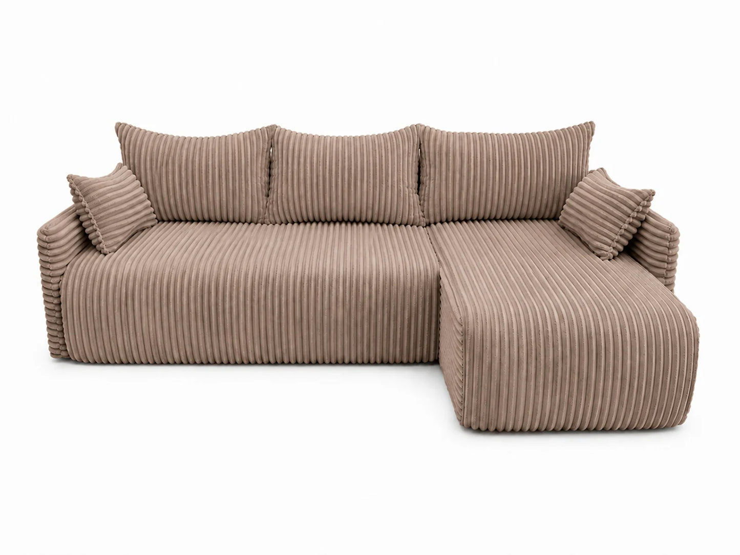 Narożnik Rivo 220 × 155 cm z funkcją spania i pojemnikiem – sztruks Ambience