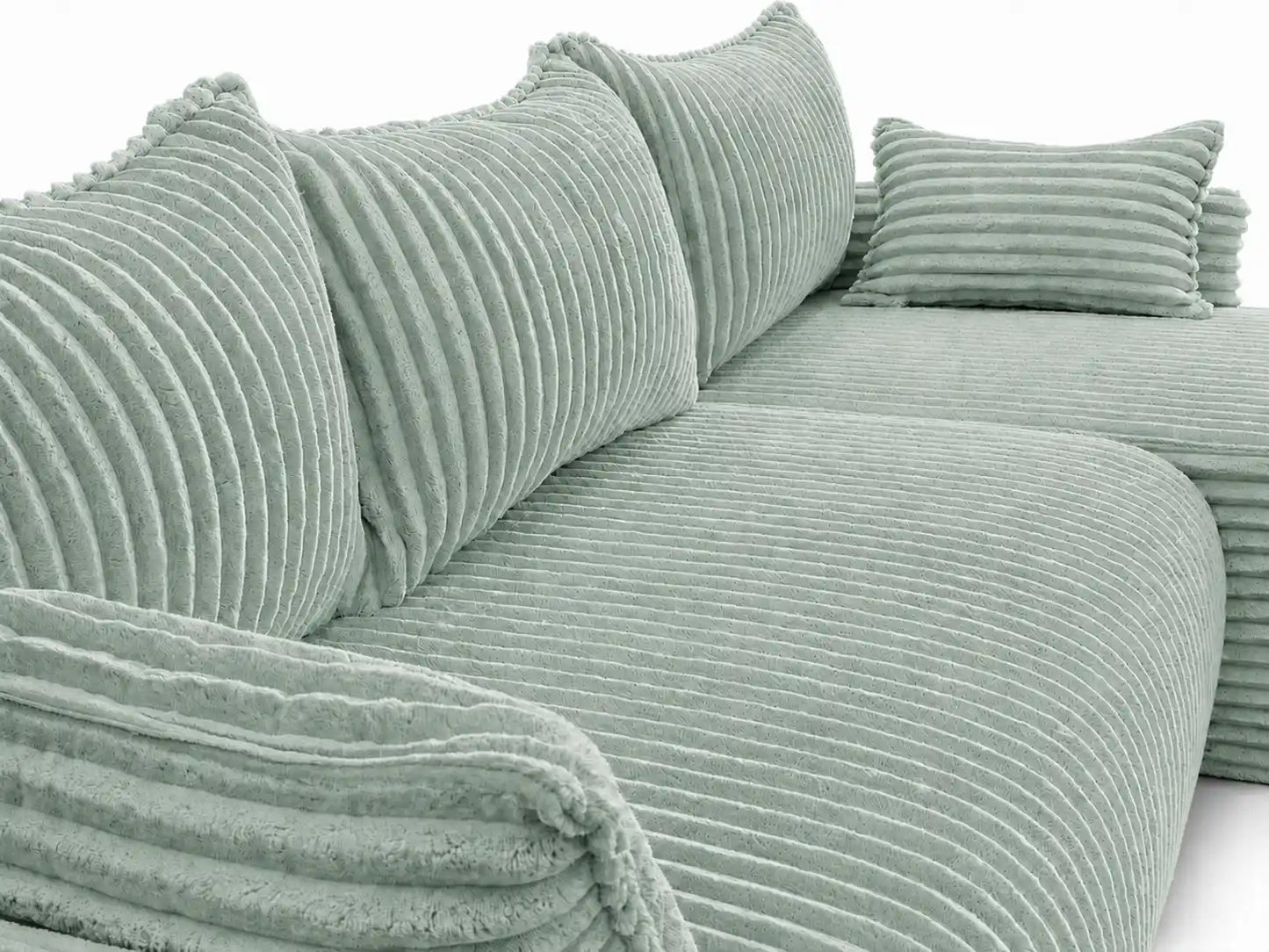 Narożnik Rivo 220 × 155 cm z funkcją spania i pojemnikiem – sztruks Ambience