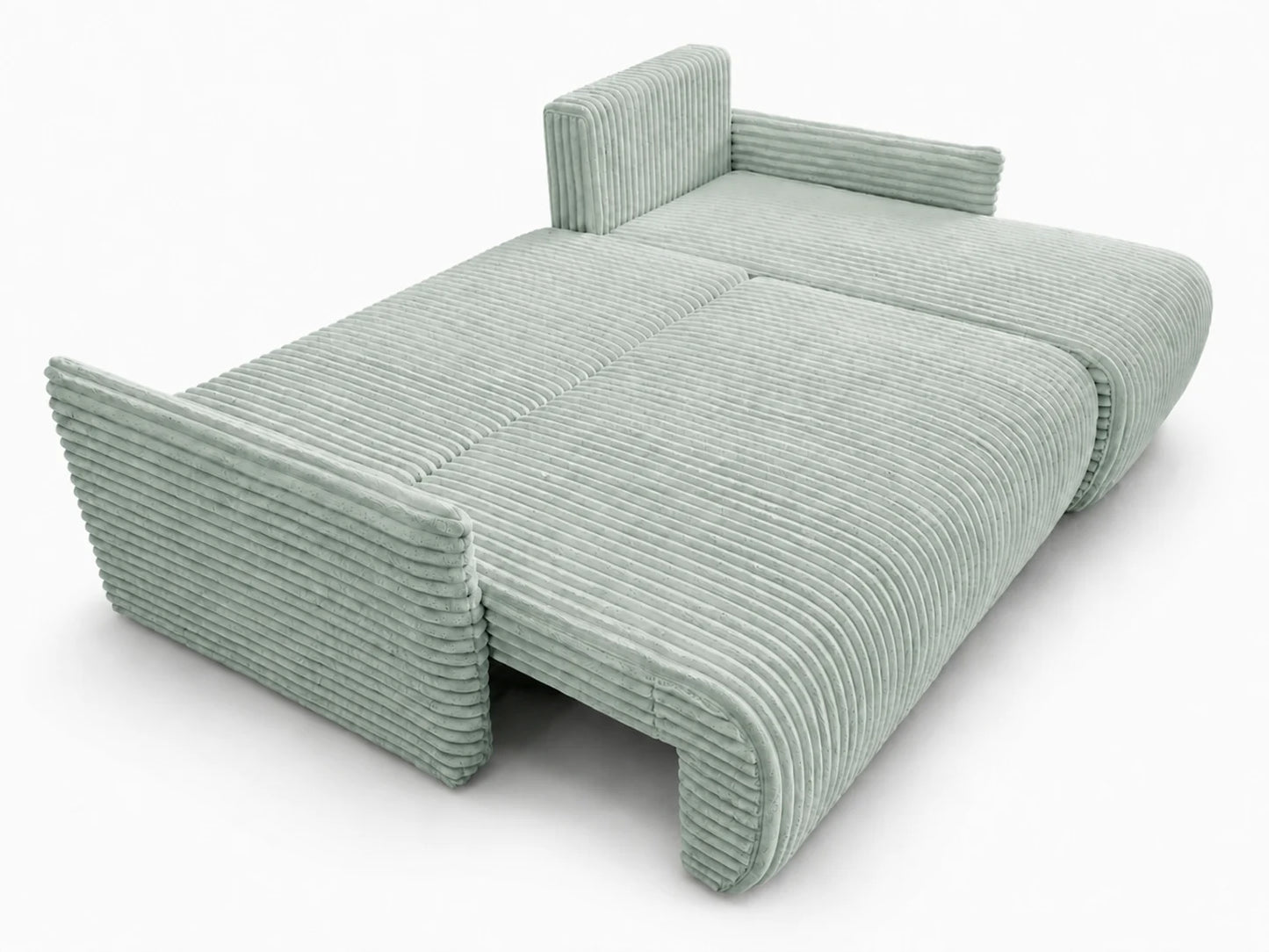 Narożnik Rivo 220 × 155 cm z funkcją spania i pojemnikiem – sztruks Ambience