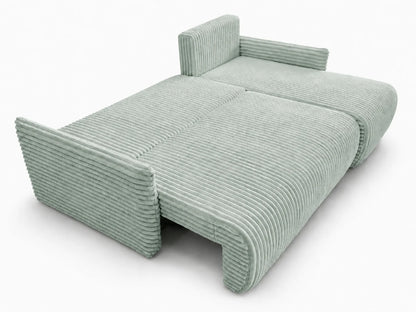 Narożnik Rivo 220 × 155 cm z funkcją spania i pojemnikiem – sztruks Ambience