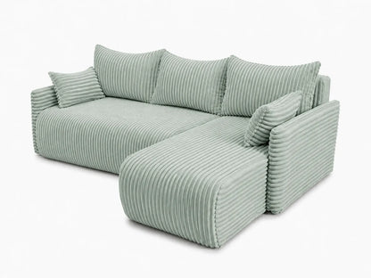 Narożnik Rivo 220 × 155 cm z funkcją spania i pojemnikiem – sztruks Ambience
