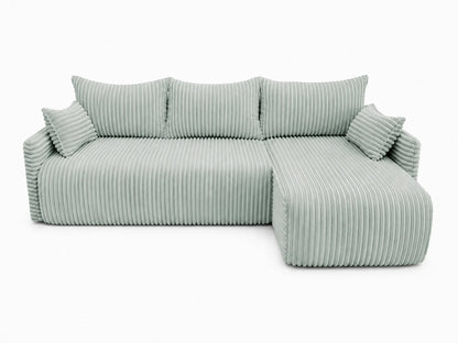 Narożnik Rivo 220 × 155 cm z funkcją spania i pojemnikiem – sztruks Ambience