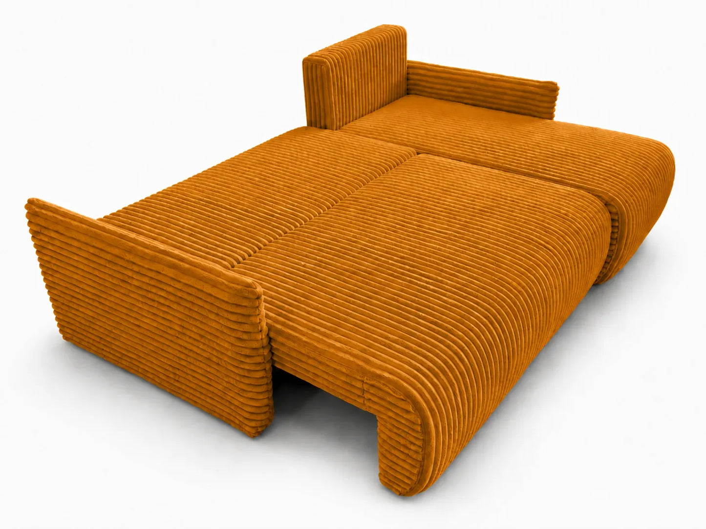 Narożnik Rivo 220 × 155 cm z funkcją spania i pojemnikiem – sztruks Ambience