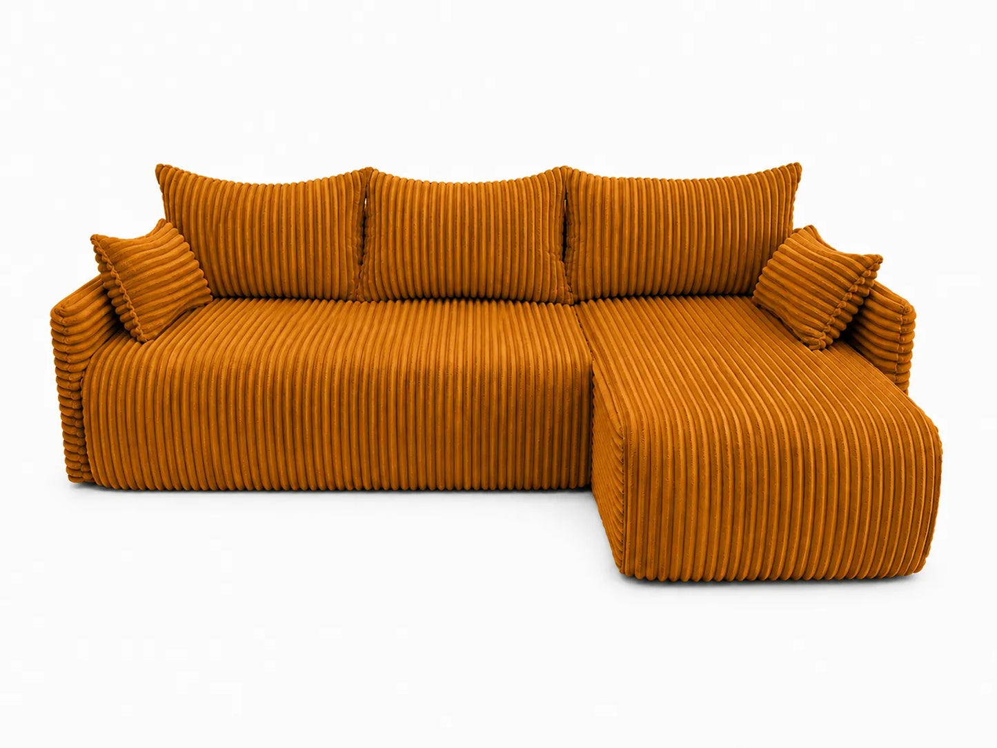 Narożnik Rivo 220 × 155 cm z funkcją spania i pojemnikiem – sztruks Ambience