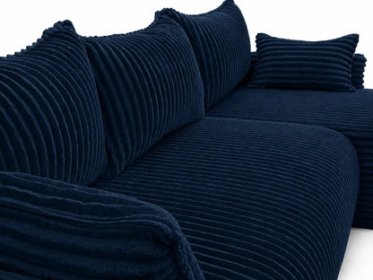 Narożnik Rivo 220 × 155 cm z funkcją spania i pojemnikiem – sztruks Ambience