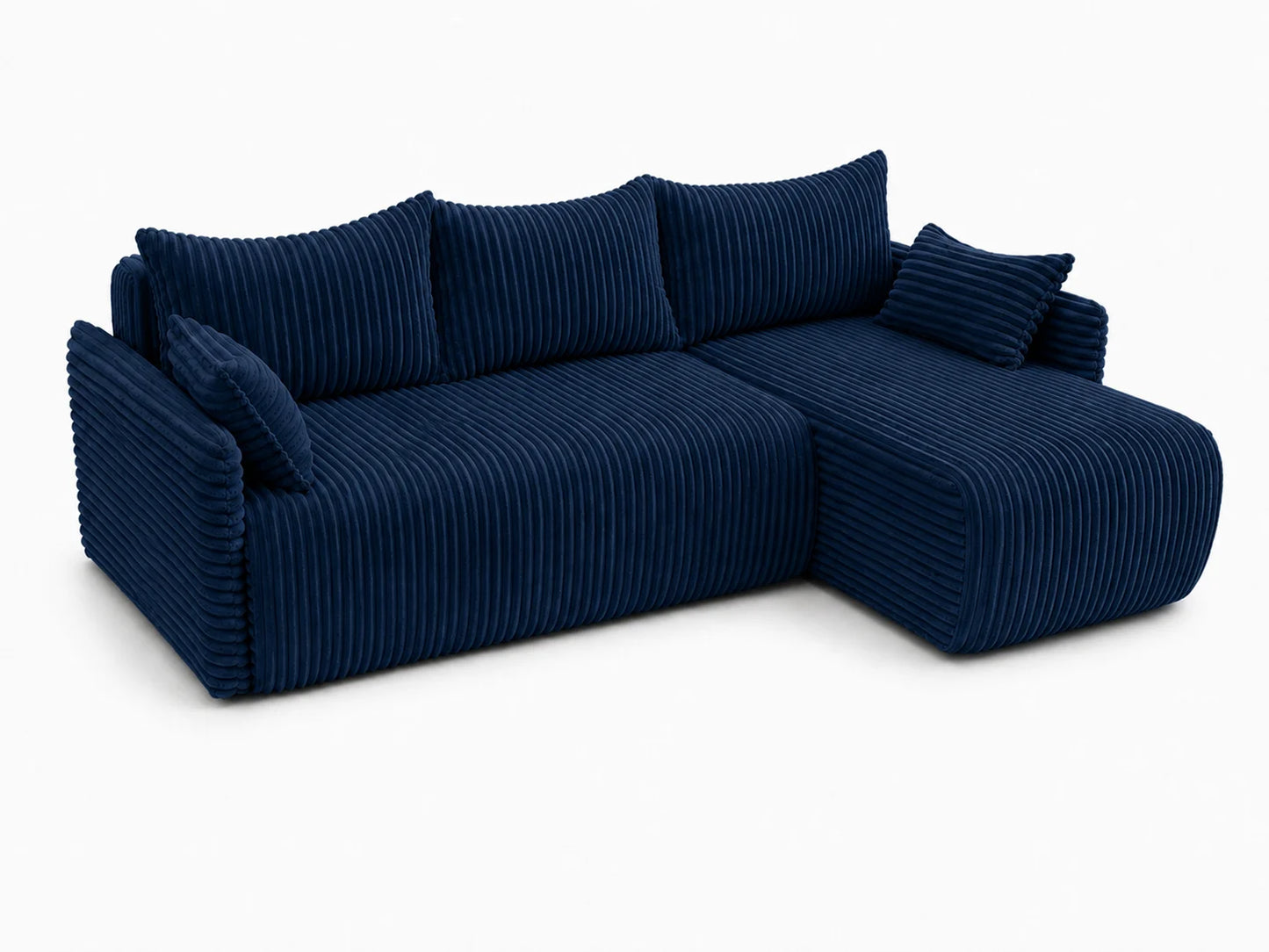Narożnik Rivo 220 × 155 cm z funkcją spania i pojemnikiem – sztruks Ambience