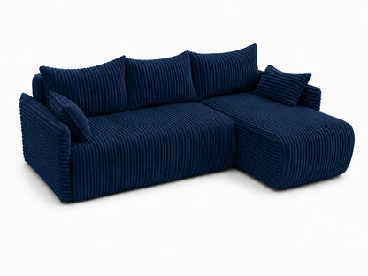 Narożnik Rivo 220 × 155 cm z funkcją spania i pojemnikiem – sztruks Ambience