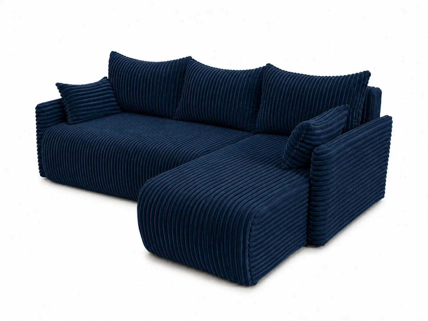 Narożnik Rivo 220 × 155 cm z funkcją spania i pojemnikiem – sztruks Ambience