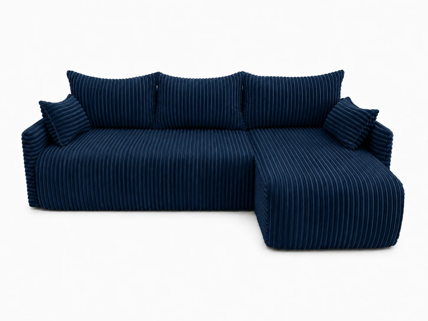 Narożnik Rivo 220 × 155 cm z funkcją spania i pojemnikiem – sztruks Ambience