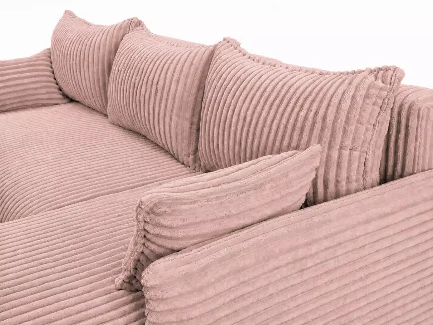 Narożnik Rivo 220 × 155 cm z funkcją spania i pojemnikiem – sztruks Ambience