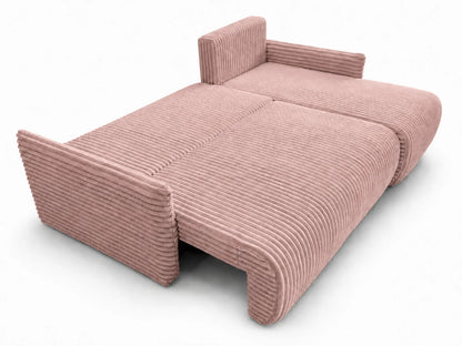Narożnik Rivo 220 × 155 cm z funkcją spania i pojemnikiem – sztruks Ambience