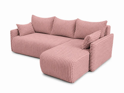 Narożnik Rivo 220 × 155 cm z funkcją spania i pojemnikiem – sztruks Ambience