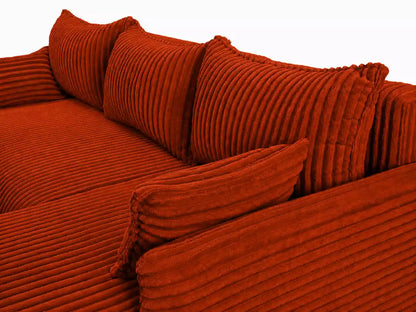 Narożnik Rivo 220 × 155 cm z funkcją spania i pojemnikiem – sztruks Ambience