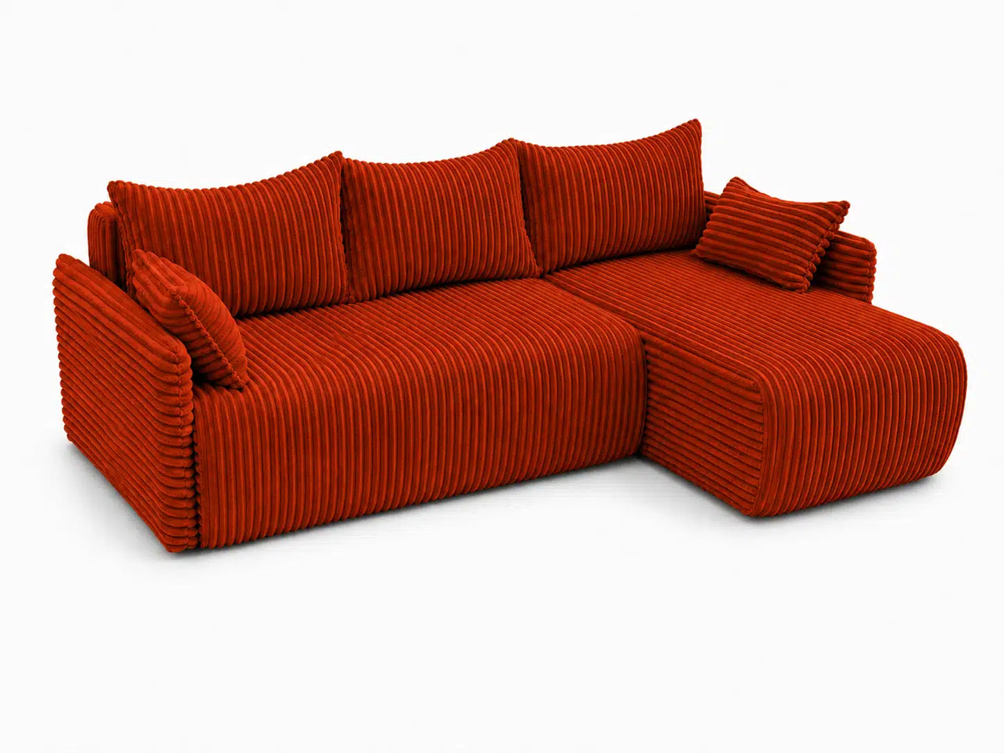 Narożnik Rivo 220 × 155 cm z funkcją spania i pojemnikiem – sztruks Ambience