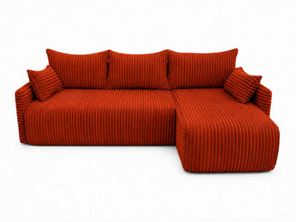 Narożnik Rivo 220 × 155 cm z funkcją spania i pojemnikiem – sztruks Ambience