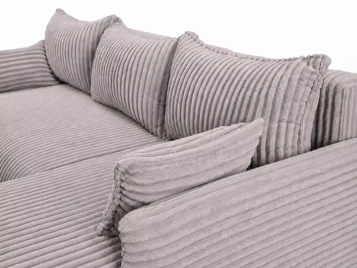 Narożnik Rivo 220 × 155 cm z funkcją spania i pojemnikiem – sztruks Ambience