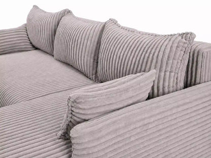 Narożnik Rivo 220 × 155 cm z funkcją spania i pojemnikiem – sztruks Ambience