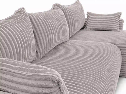 Narożnik Rivo 220 × 155 cm z funkcją spania i pojemnikiem – sztruks Ambience