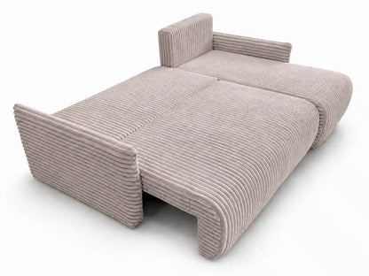 Narożnik Rivo 220 × 155 cm z funkcją spania i pojemnikiem – sztruks Ambience