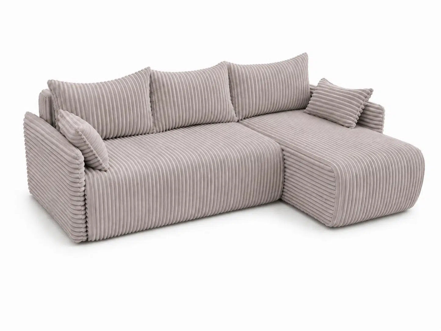 Narożnik Rivo 220 × 155 cm z funkcją spania i pojemnikiem – sztruks Ambience