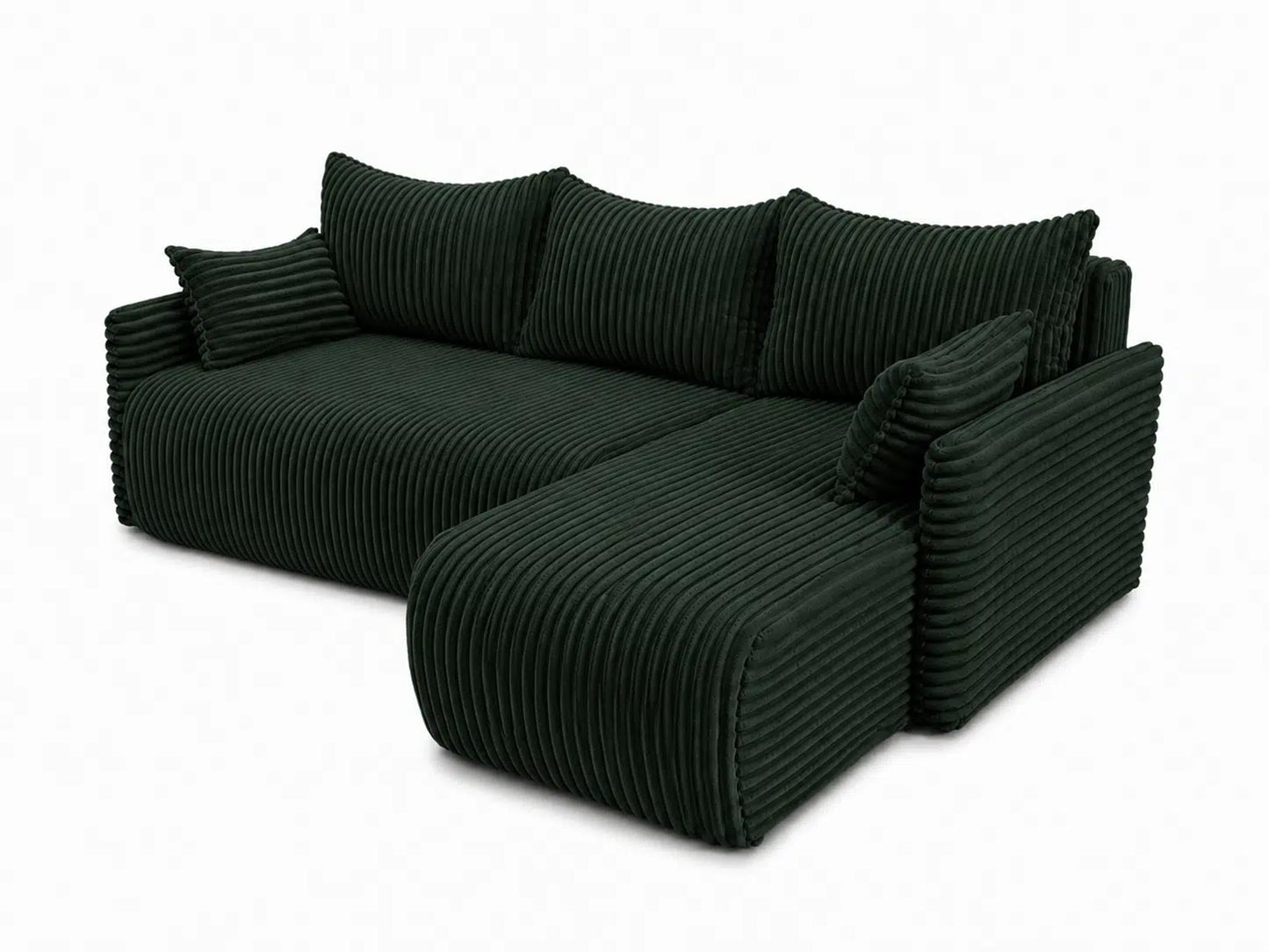 Narożnik Rivo 220 × 155 cm z funkcją spania i pojemnikiem – sztruks Ambience