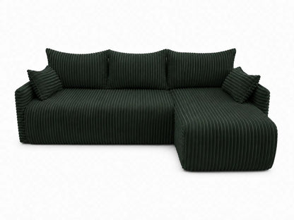 Narożnik Rivo 220 × 155 cm z funkcją spania i pojemnikiem – sztruks Ambience