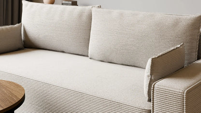 Sofa RENA 3-osobowa z funkcją spania sztruksowa