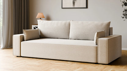Sofa RENA 3-osobowa z funkcją spania sztruksowa