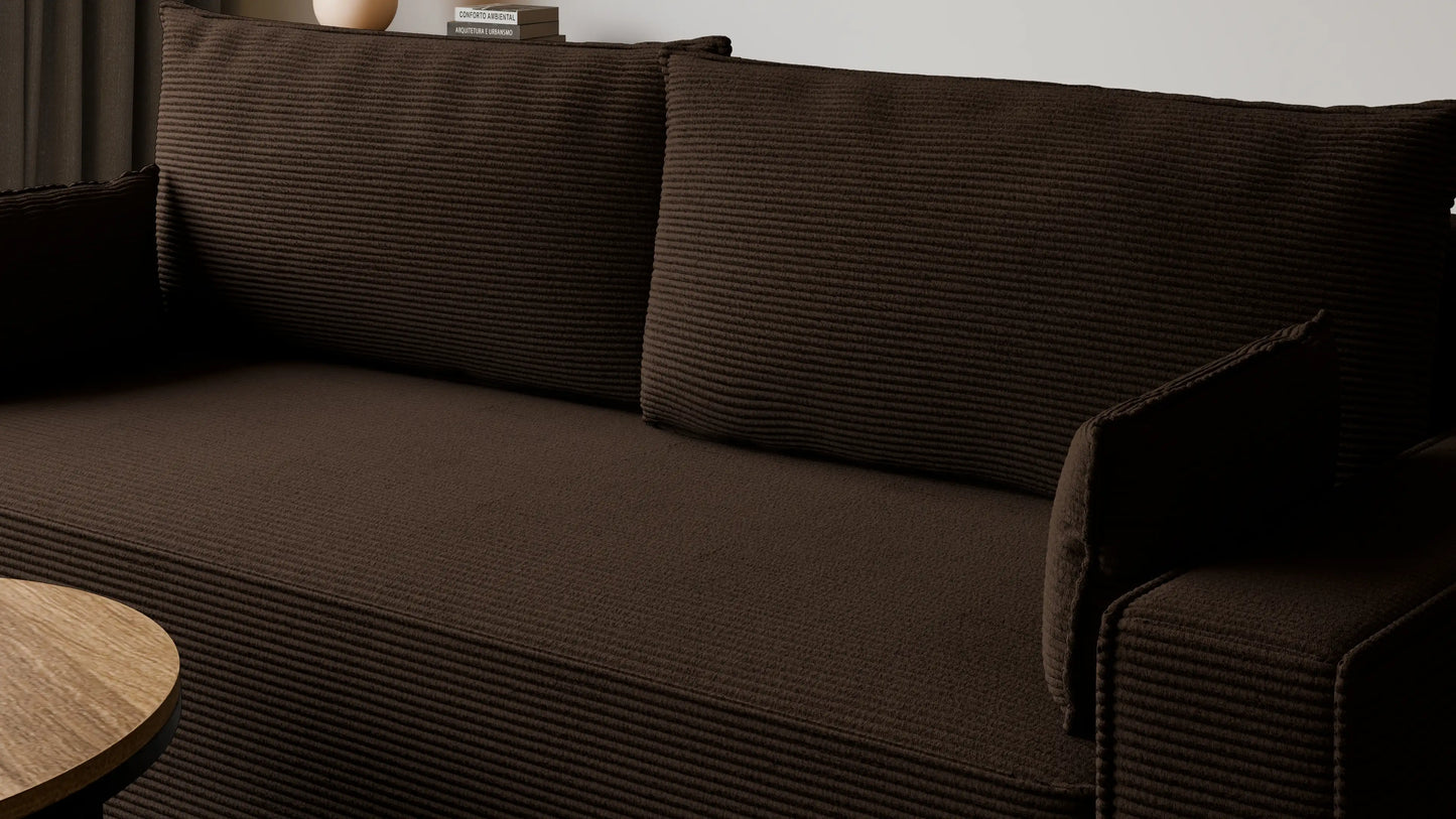 Sofa RENA 3-osobowa z funkcją spania sztruksowa