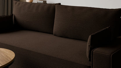 Sofa RENA 3-osobowa z funkcją spania sztruksowa