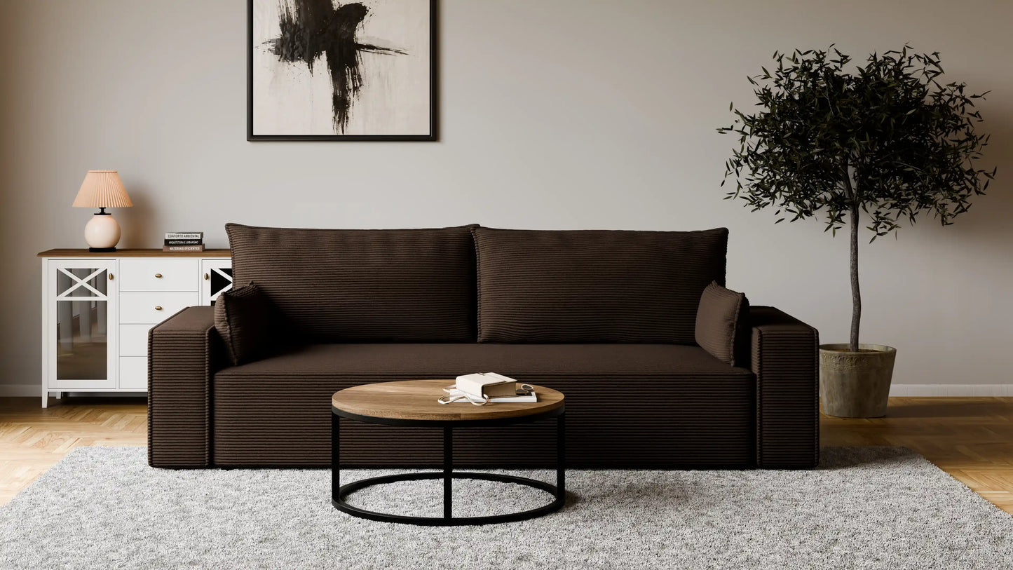 Sofa RENA 3-osobowa z funkcją spania sztruksowa
