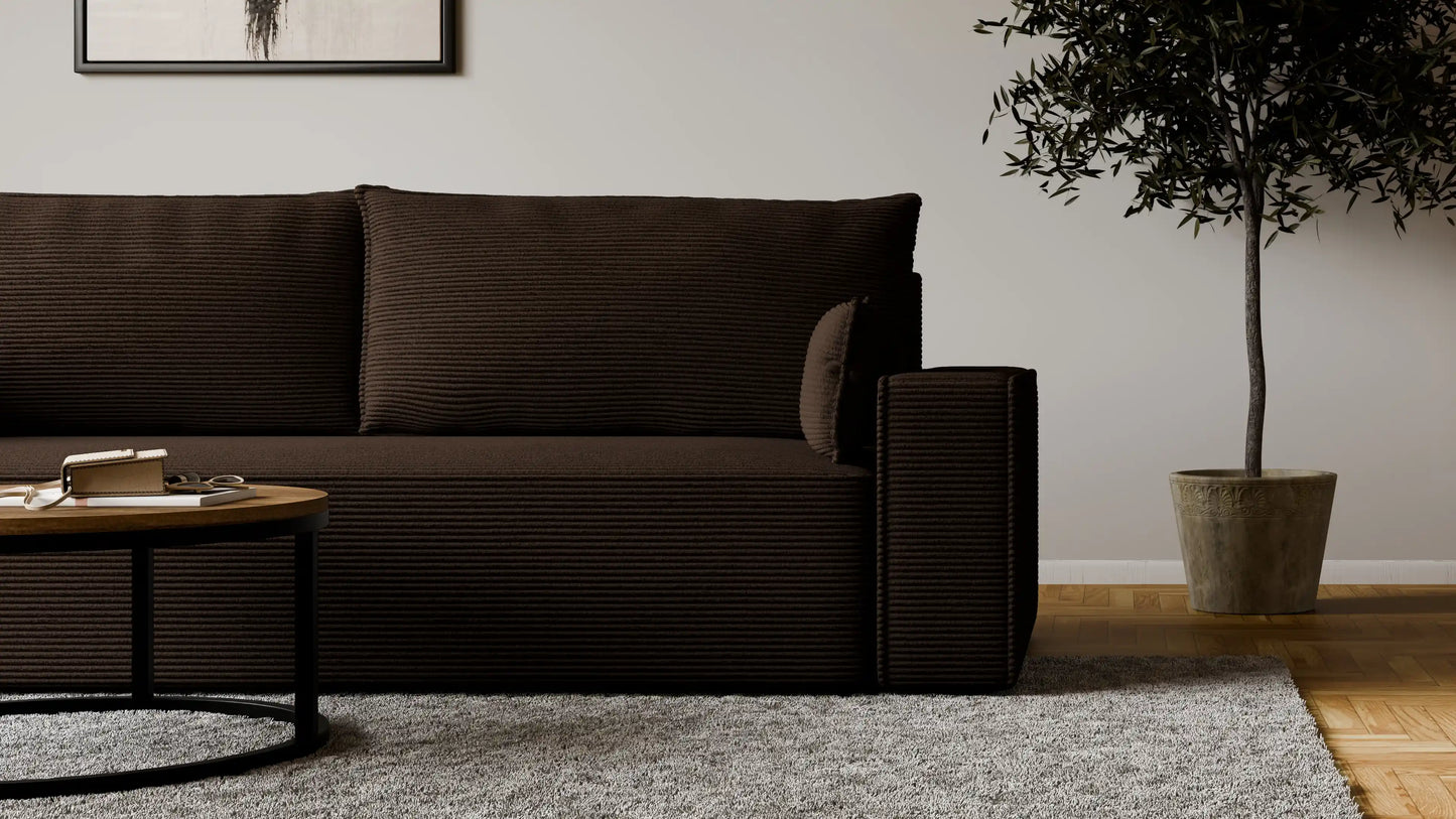 Sofa RENA 3-osobowa z funkcją spania sztruksowa