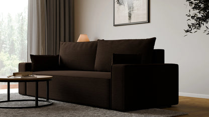 Sofa RENA 3-osobowa z funkcją spania sztruksowa