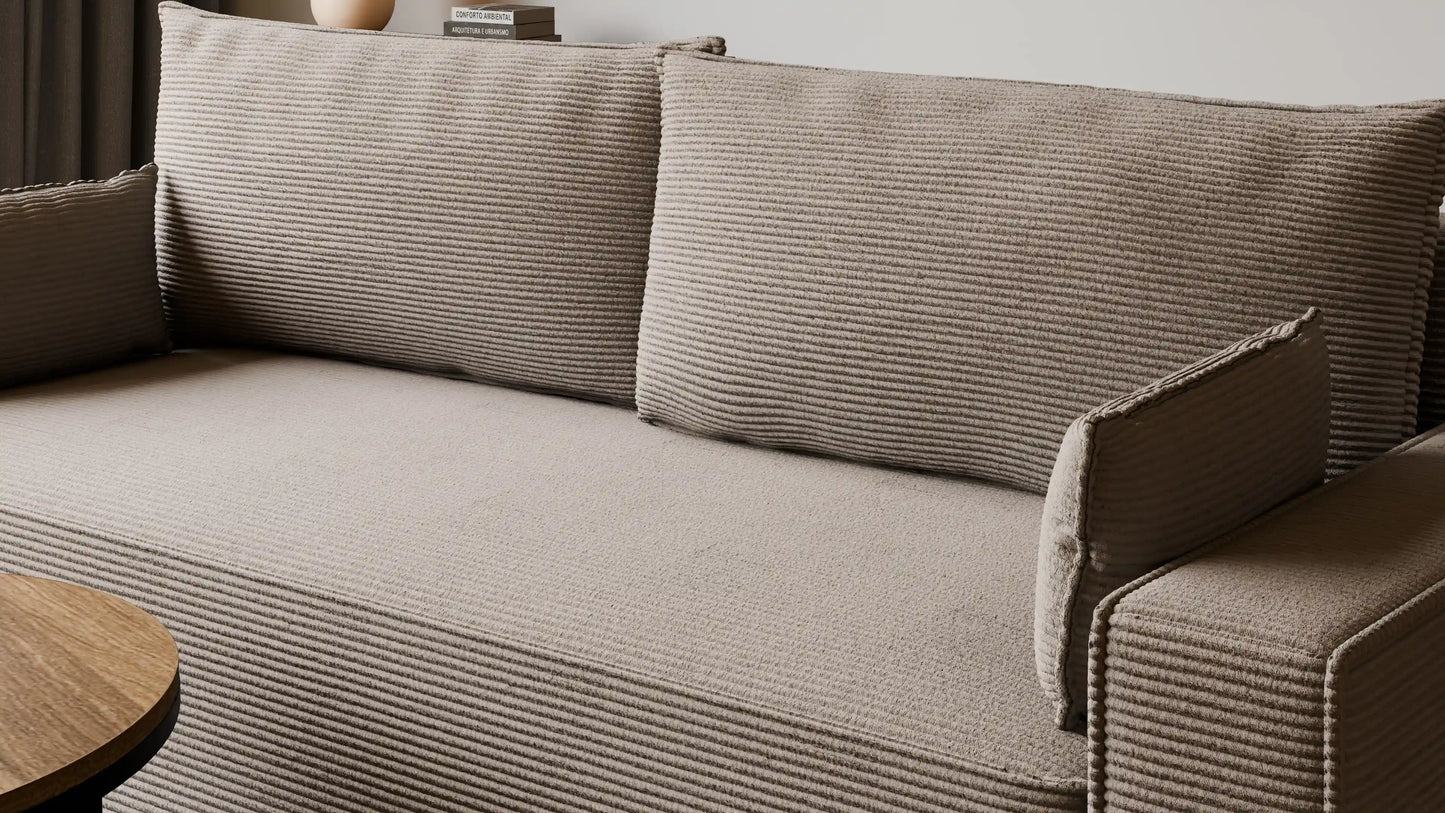 Sofa RENA 3-osobowa z funkcją spania sztruksowa
