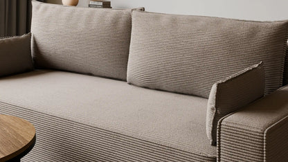 Sofa RENA 3-osobowa z funkcją spania sztruksowa