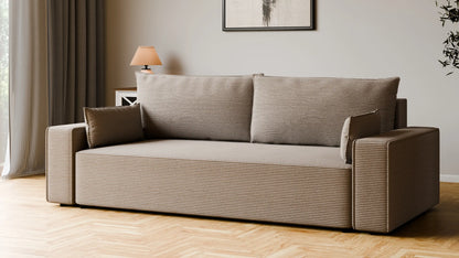 Sofa RENA 3-osobowa z funkcją spania sztruksowa