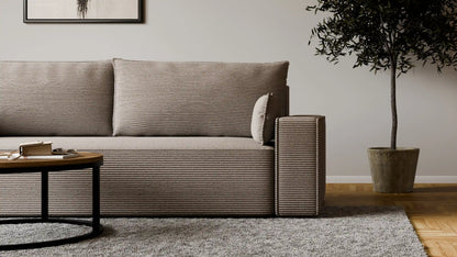 Sofa RENA 3-osobowa z funkcją spania sztruksowa