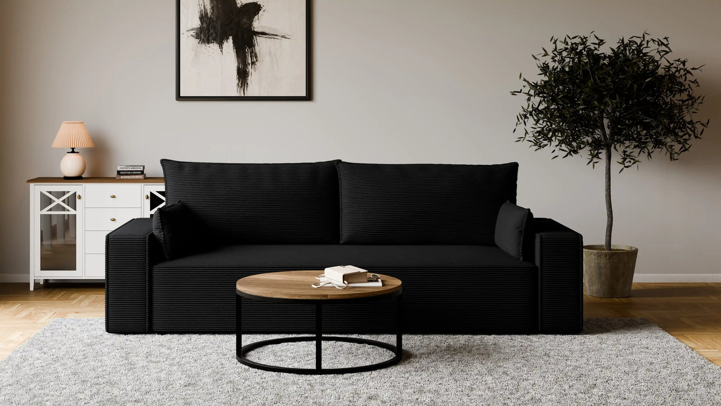 Sofa RENA 3-osobowa z funkcją spania sztruksowa