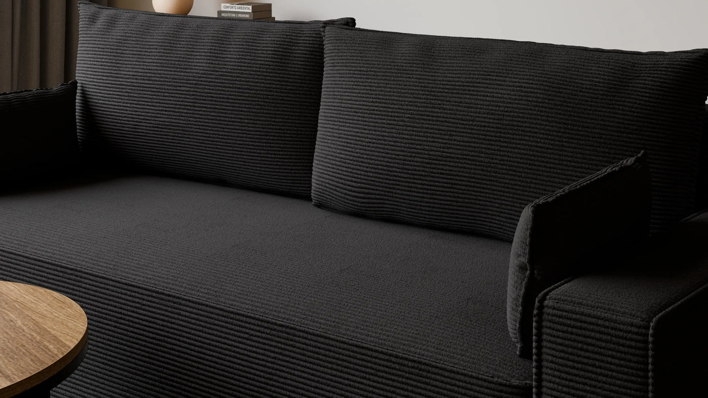 Sofa RENA 3-osobowa z funkcją spania sztruksowa