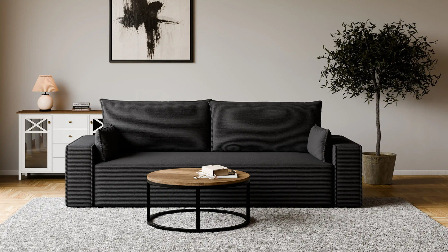 Sofa RENA 3-osobowa z funkcją spania sztruksowa