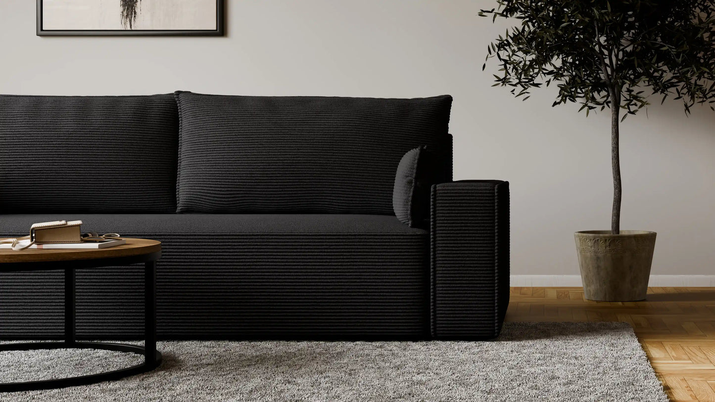 Sofa RENA 3-osobowa z funkcją spania sztruksowa