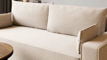 Sofa RENA 3-osobowa z funkcją spania sztruksowa