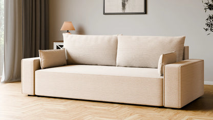 Sofa RENA 3-osobowa z funkcją spania sztruksowa