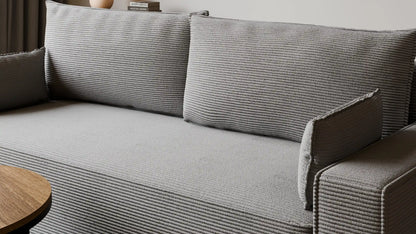 Sofa RENA 3-osobowa z funkcją spania sztruksowa