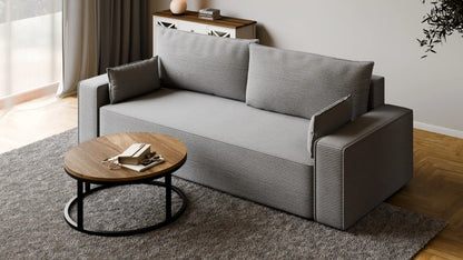 Sofa RENA 3-osobowa z funkcją spania sztruksowa