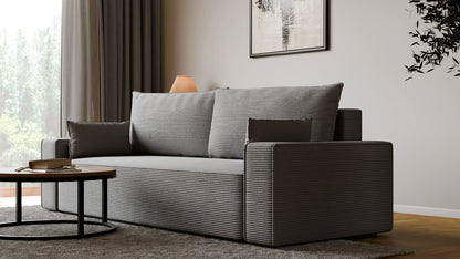Sofa RENA 3-osobowa z funkcją spania sztruksowa