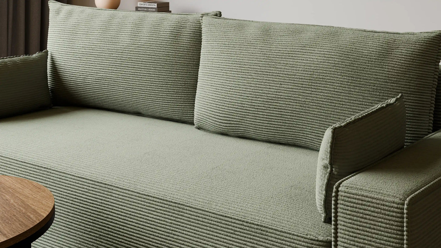 Sofa RENA 3-osobowa z funkcją spania sztruksowa