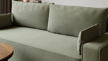 Sofa RENA 3-osobowa z funkcją spania sztruksowa