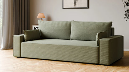 Sofa RENA 3-osobowa z funkcją spania sztruksowa