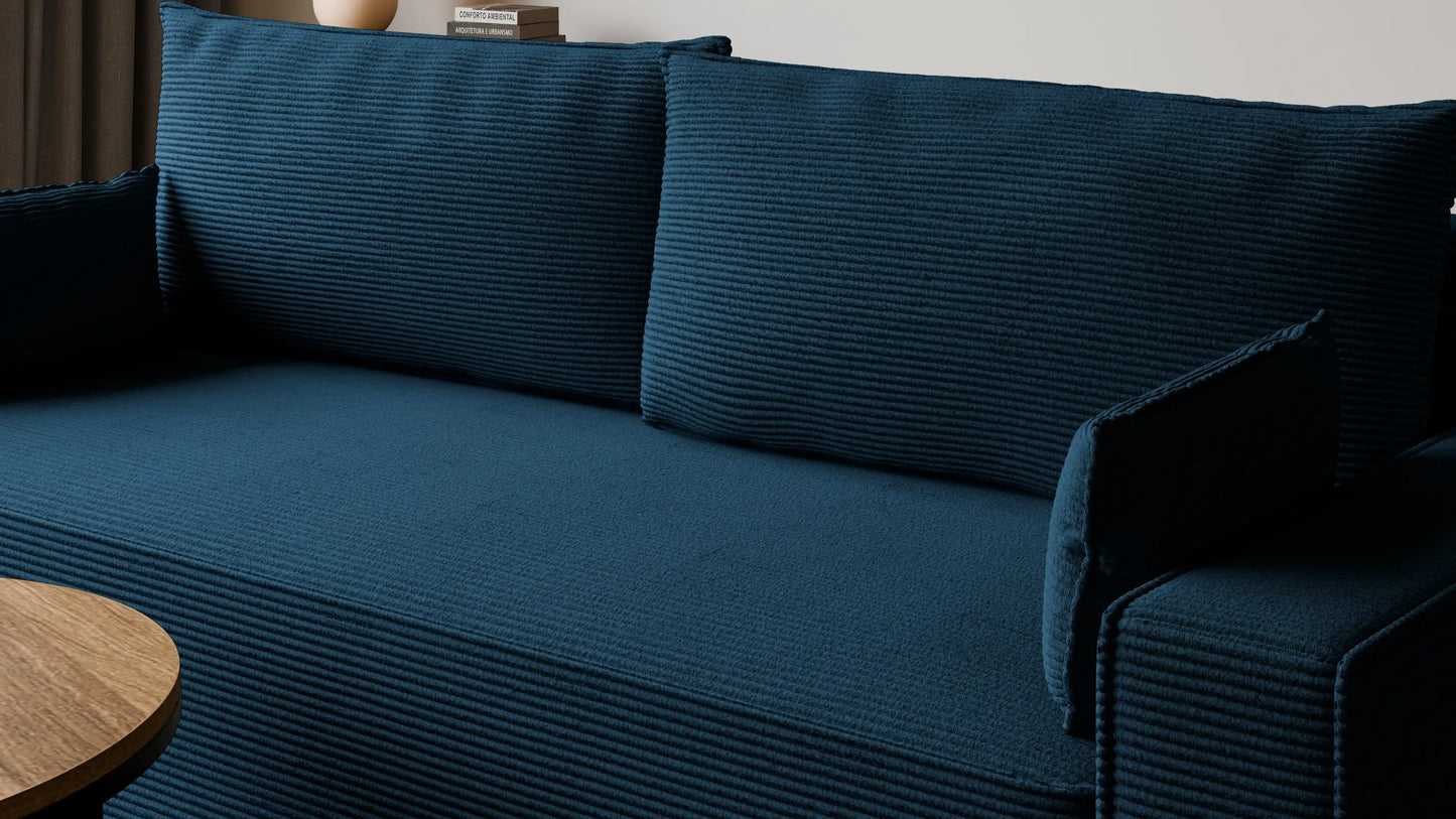 Sofa RENA 3-osobowa z funkcją spania sztruksowa